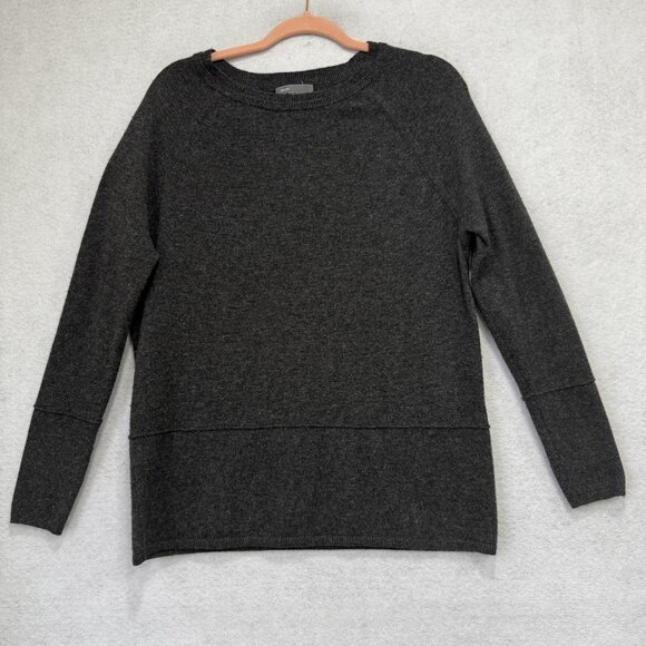 Vince Sweater Womens Small Charcoal Gray Wool Crewneck Raglan Sleeve Pullover - Picture 1 of 8